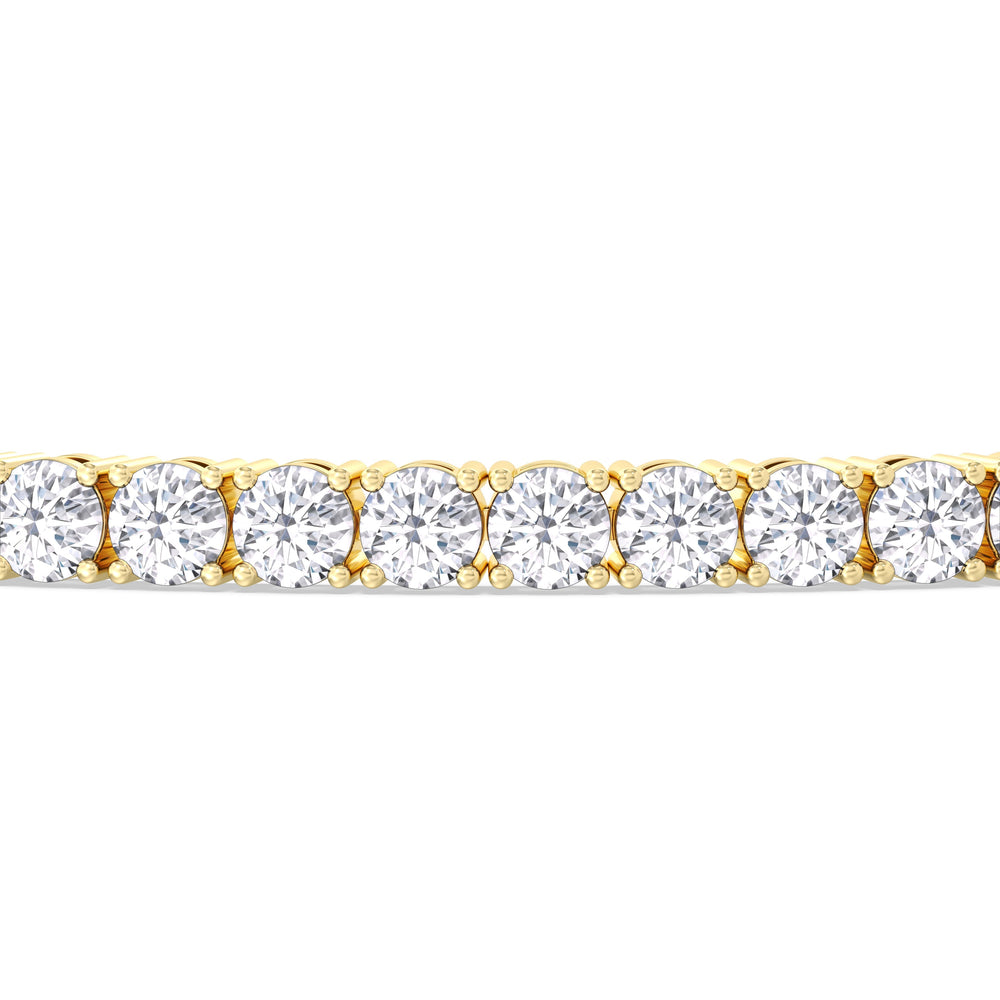 Four Prong Lab Diamond Tennis Bracelet with 7 Cut Diamond in 14KT Yellow Gold view 4
