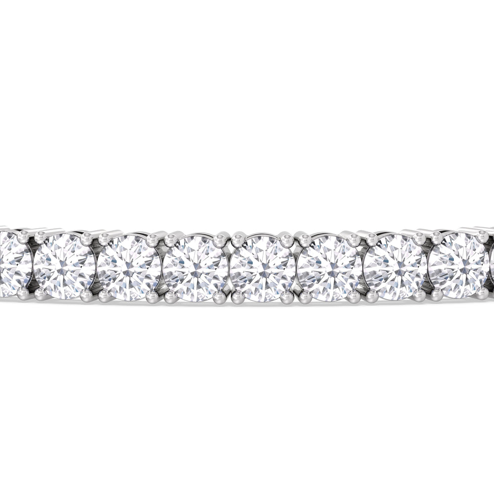 Four Prong Lab Diamond Tennis Bracelet with 10 Cut Diamond in 14KT White Gold view 4
