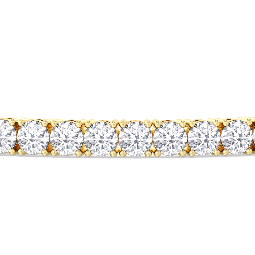 Four Prong Lab Diamond Tennis Bracelet with 10 Cut Diamond in 14KT Yellow Gold view 4
