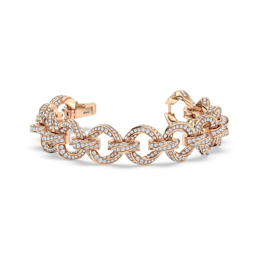 The Bond Bracelet with 7 Cut Diamond in 14KT Rose Gold view 2
