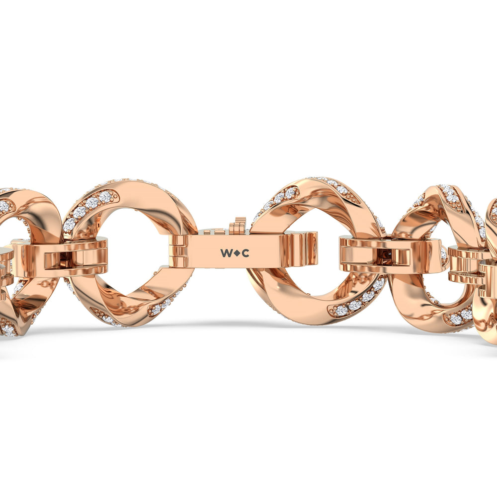The Bond Bracelet with 7 Cut Diamond in 14KT Rose Gold view 6
