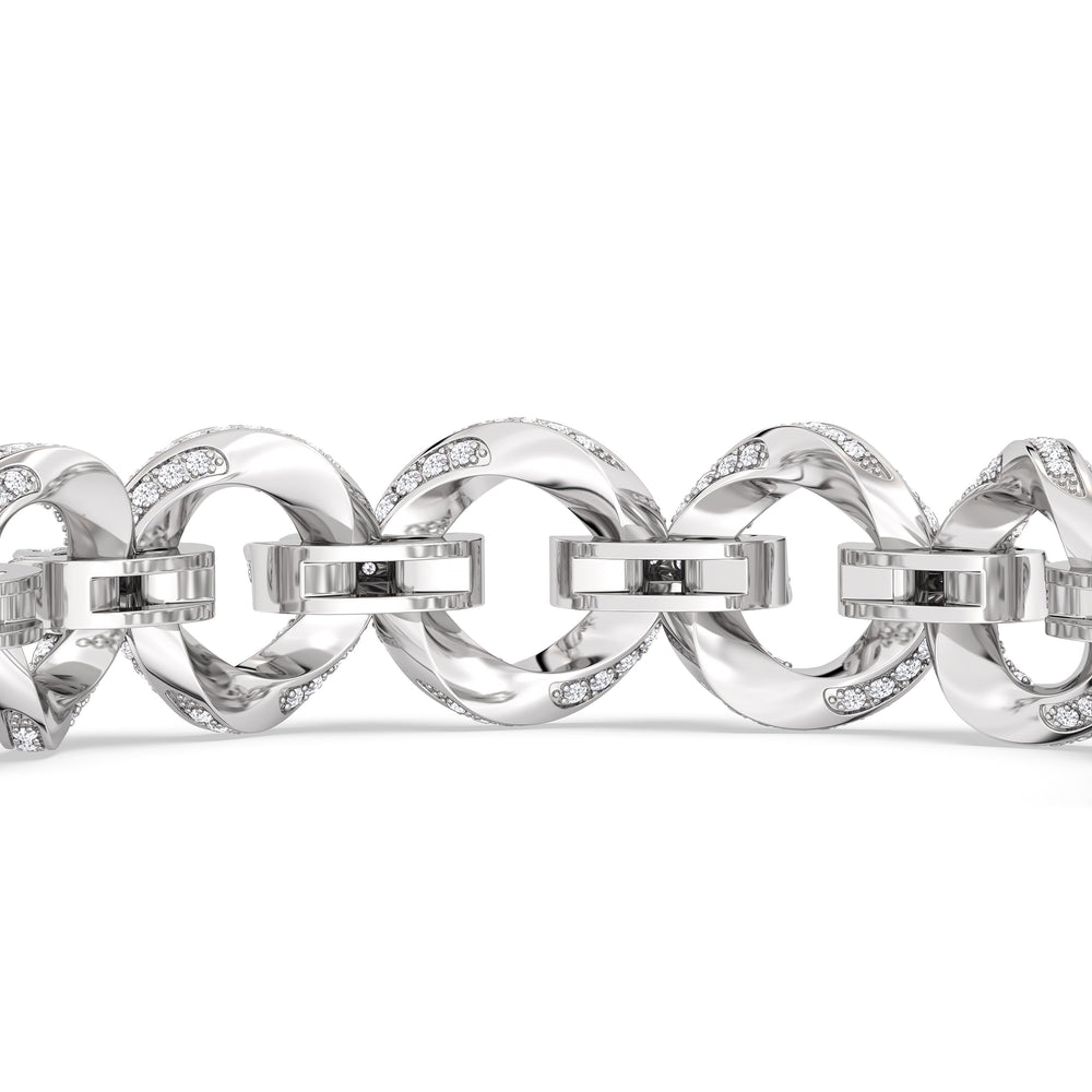 The Bond Bracelet with 7 Cut Diamond in 14KT White Gold view 7
