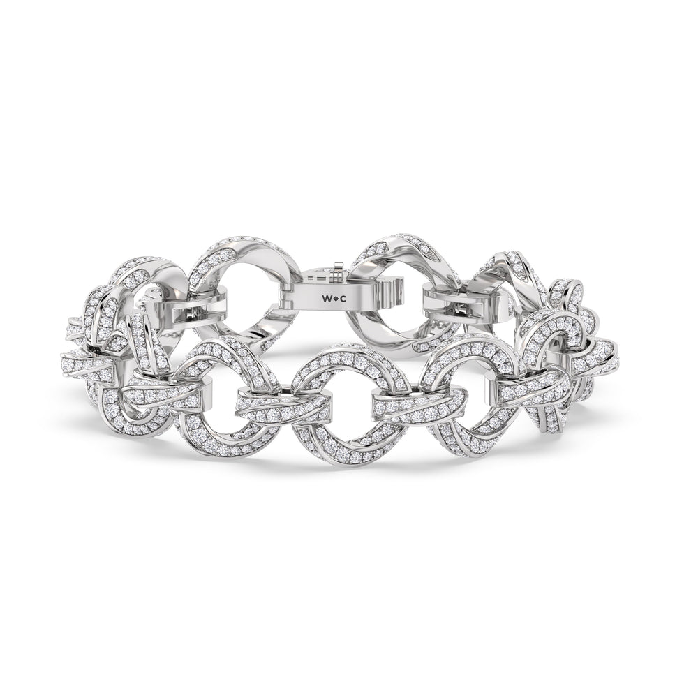 The Bond Bracelet with 7 Cut Diamond in 14KT White Gold view 1

