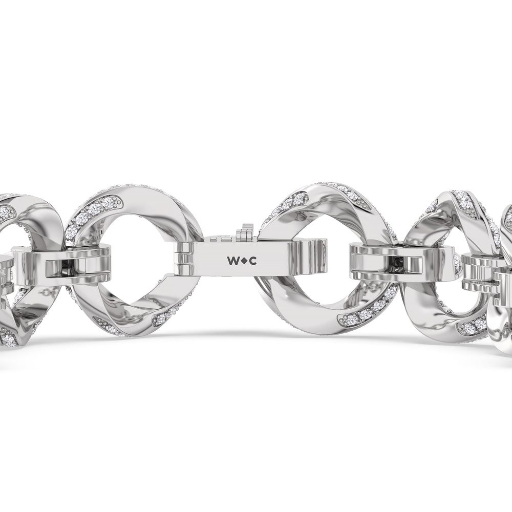 The Bond Bracelet with 7 Cut Diamond in 14KT White Gold view 6

