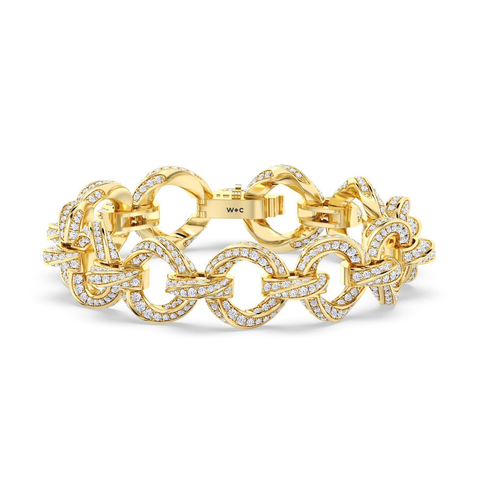 The Bond Bracelet with 7 Cut Diamond in 14KT Yellow Gold view 1
