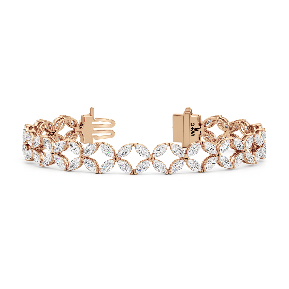 Signature Tennis Bracelet with Lab Cut Diamond in 14KT Rose Gold view 1
