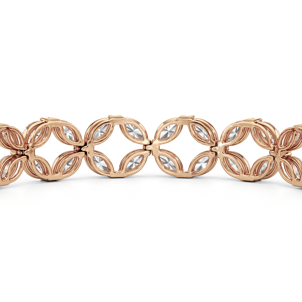 Signature Tennis Bracelet with Lab Cut Diamond in 14KT Rose Gold view 7
