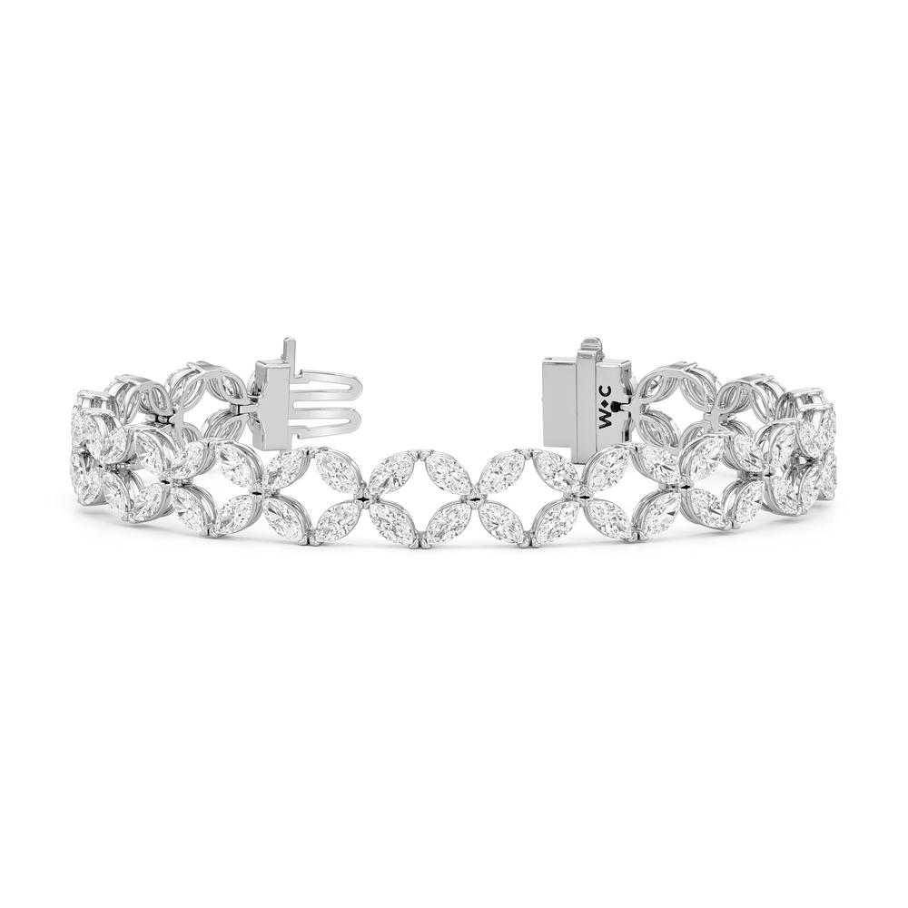 Signature Tennis Bracelet with Lab Cut Diamond in 14KT White Gold view 1
