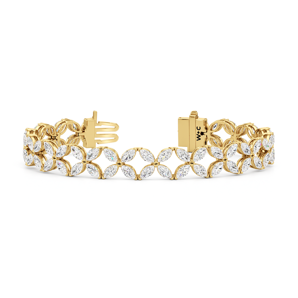 Signature Tennis Bracelet with Lab Cut Diamond in 14KT Yellow Gold view 1
