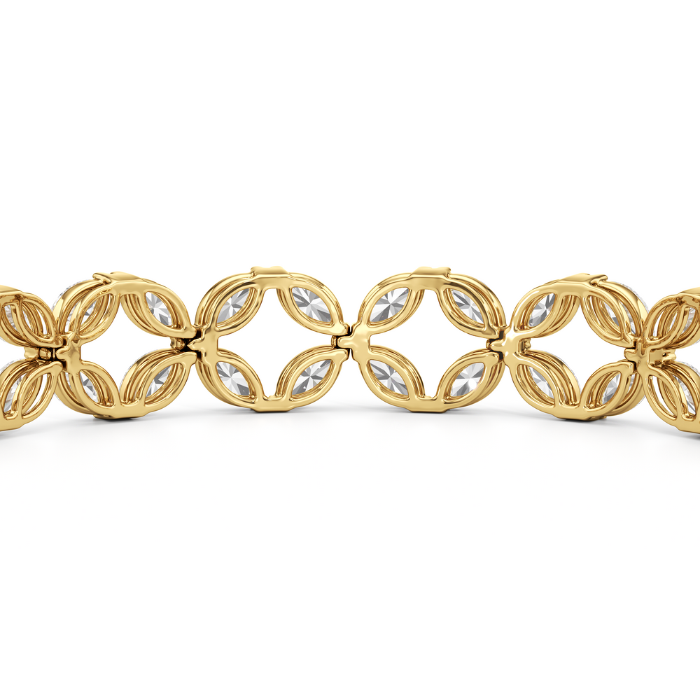 Signature Tennis Bracelet with Lab Cut Diamond in 14KT Yellow Gold view 7
