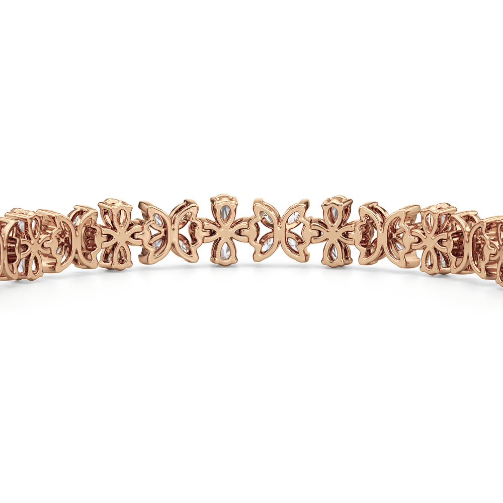 Garden Bracelet with Lab Cut Diamond in 14KT Rose Gold view 7
