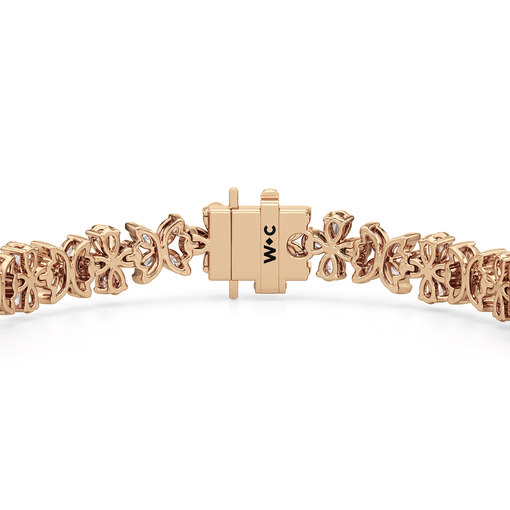 Garden Bracelet with Lab Cut Diamond in 14KT Rose Gold view 6
