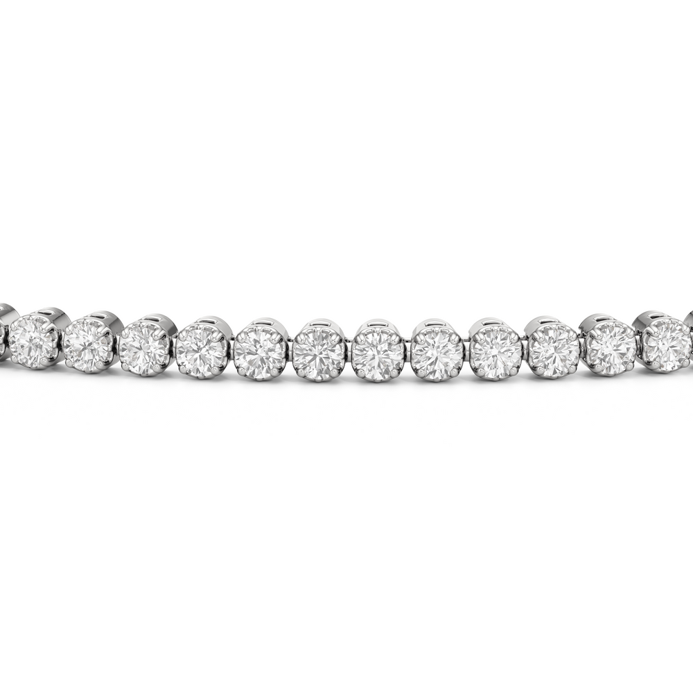 Four Prong Lab Diamond Tennis Bracelet with 10 Cut Diamond in 14KT Rose Gold view 10
