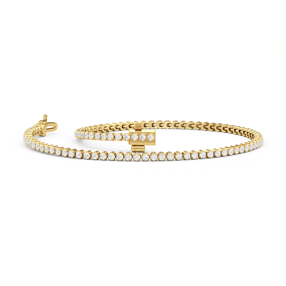 Four Prong Lab Diamond Tennis Bracelet with 10 Cut Diamond in 14KT Rose Gold view 13
