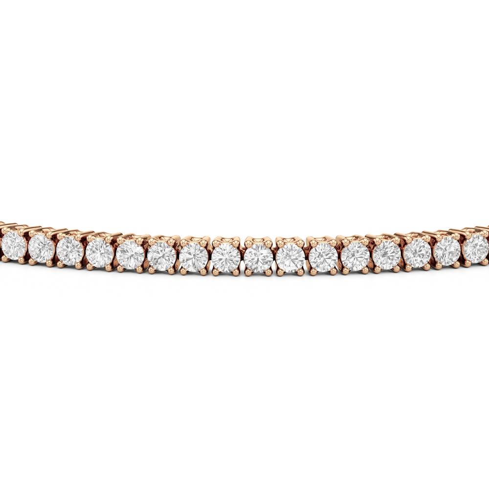 Four Prong Lab Diamond Tennis Bracelet with 2 Cut Diamond in 14KT Rose Gold view 3
