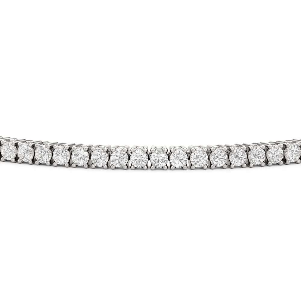 Four Prong Lab Diamond Tennis Bracelet with 2 Cut Diamond in 14KT White Gold view 3
