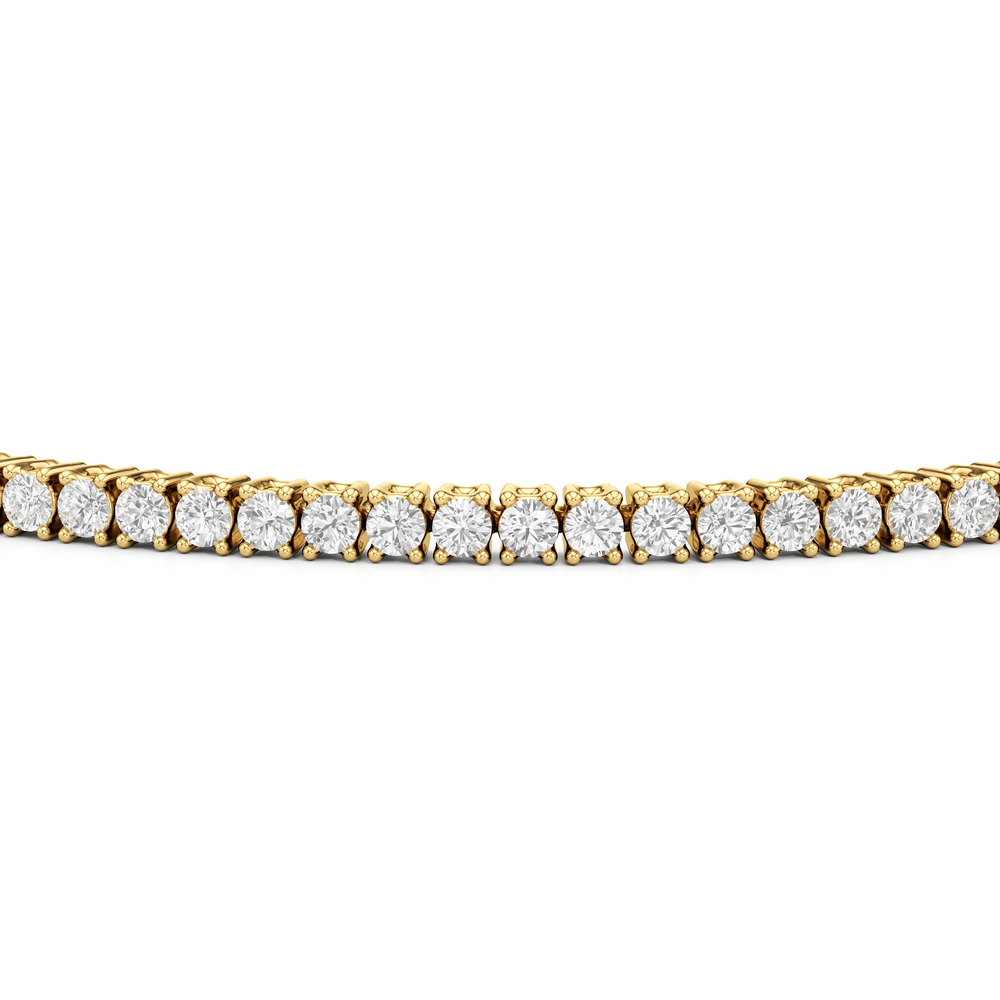 Four Prong Lab Diamond Tennis Bracelet with 2 Cut Diamond in 14KT Yellow Gold view 3
