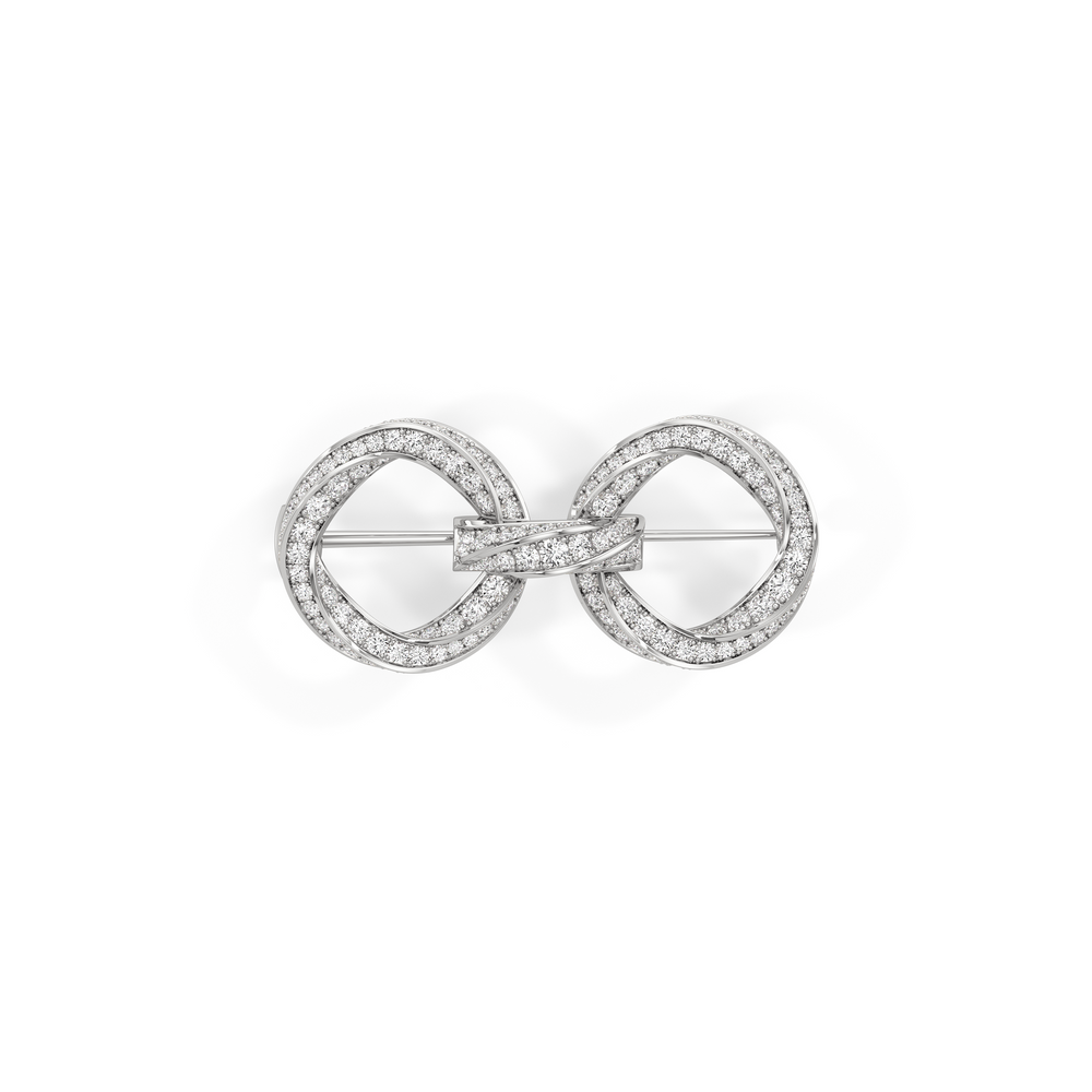The Bond Brooch with 11 Cut Diamond in 14KT White Gold view 4
