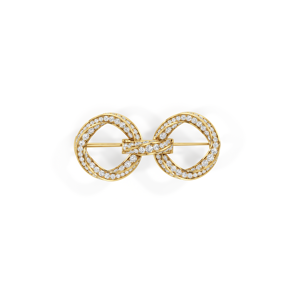 The Bond Brooch with 11 Cut Diamond in 14KT Yellow Gold view 4
