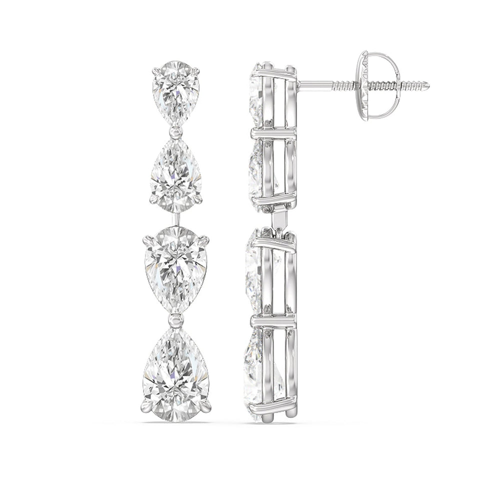 Twinning Pear Drop Earrings with 18KT White Gold / Lab / 6 3/8 Cut Diamond in 14KT White Gold / Lab / 6 3/8 view 2
