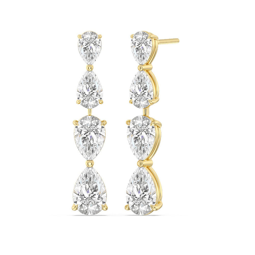 Twinning Pear Drop Earrings with 18KT Yellow Gold / Lab / 6 3/8 Cut Diamond in 14KT Yellow Gold / Lab / 6 3/8 view 1
