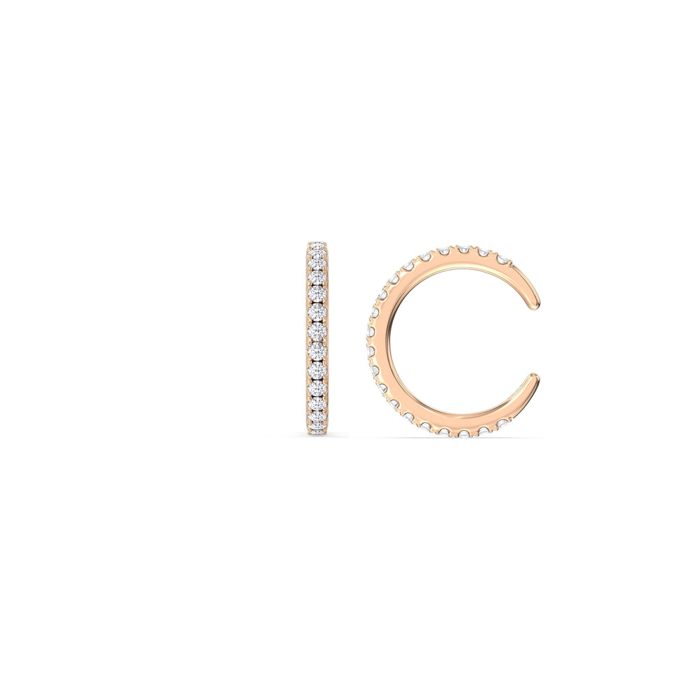 Classic Ear Cuffs with 18KT Rose Gold / Single Cut Diamond in 14KT Rose Gold / Single view 5
