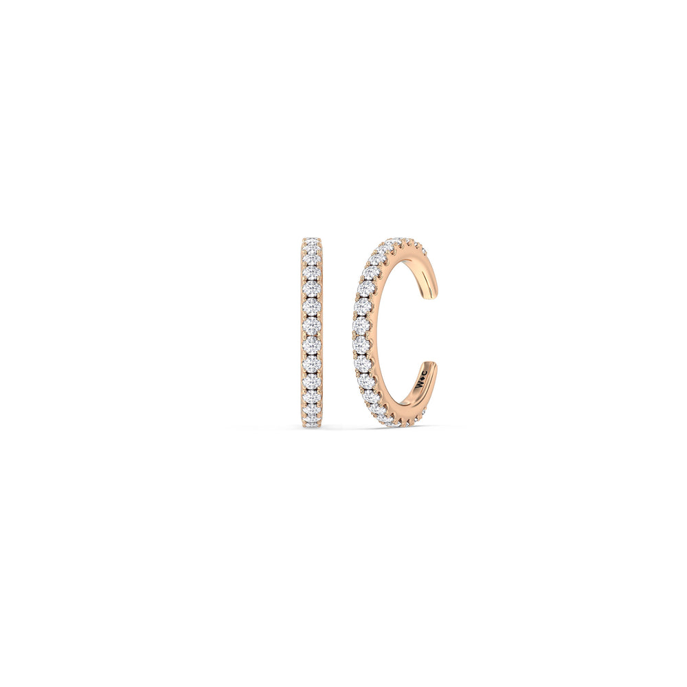 Classic Ear Cuffs with 18KT Rose Gold / Pair Cut Diamond in 14KT Rose Gold / Pair view 1
