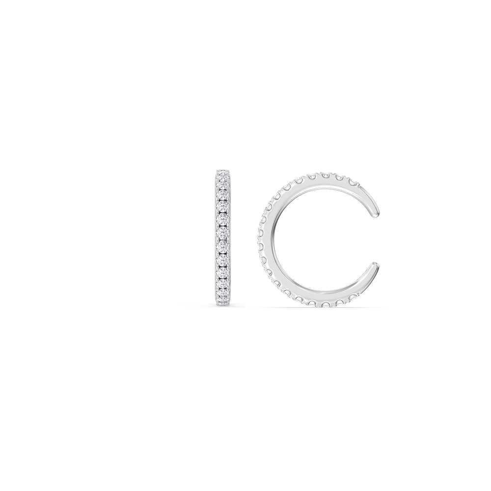 Classic Ear Cuffs with 18KT White Gold / Pair Cut Diamond in 14KT White Gold / Pair view 5
