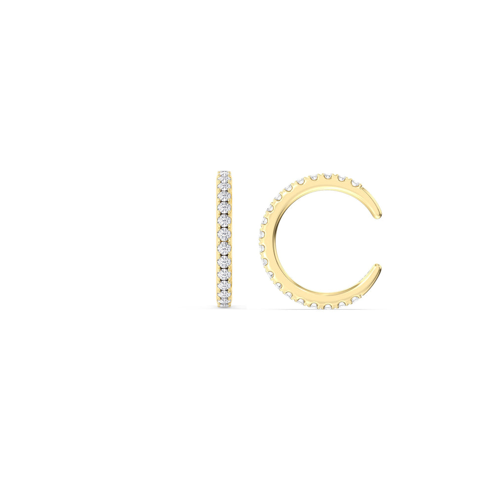 Classic Ear Cuffs with 18KT Yellow Gold / Pair Cut Diamond in 14KT Yellow Gold / Pair view 5
