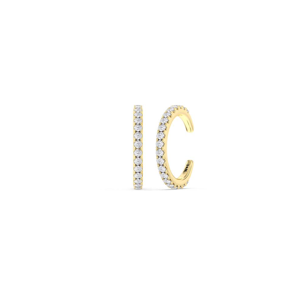 Classic Ear Cuffs with 18KT Yellow Gold / Single Cut Diamond in 14KT Yellow Gold / Single view 1
