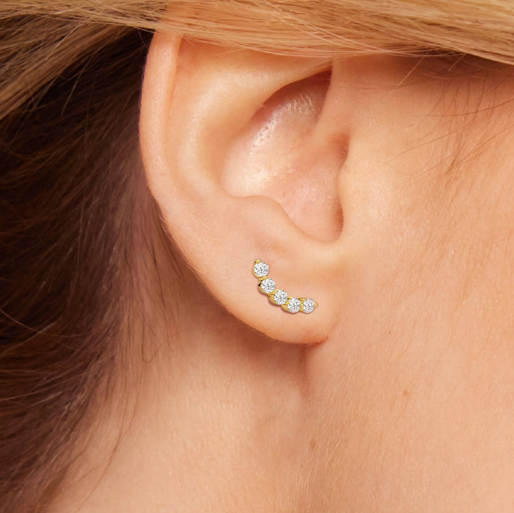Curved Trail Diamond Climber Earrings – WithClarity India