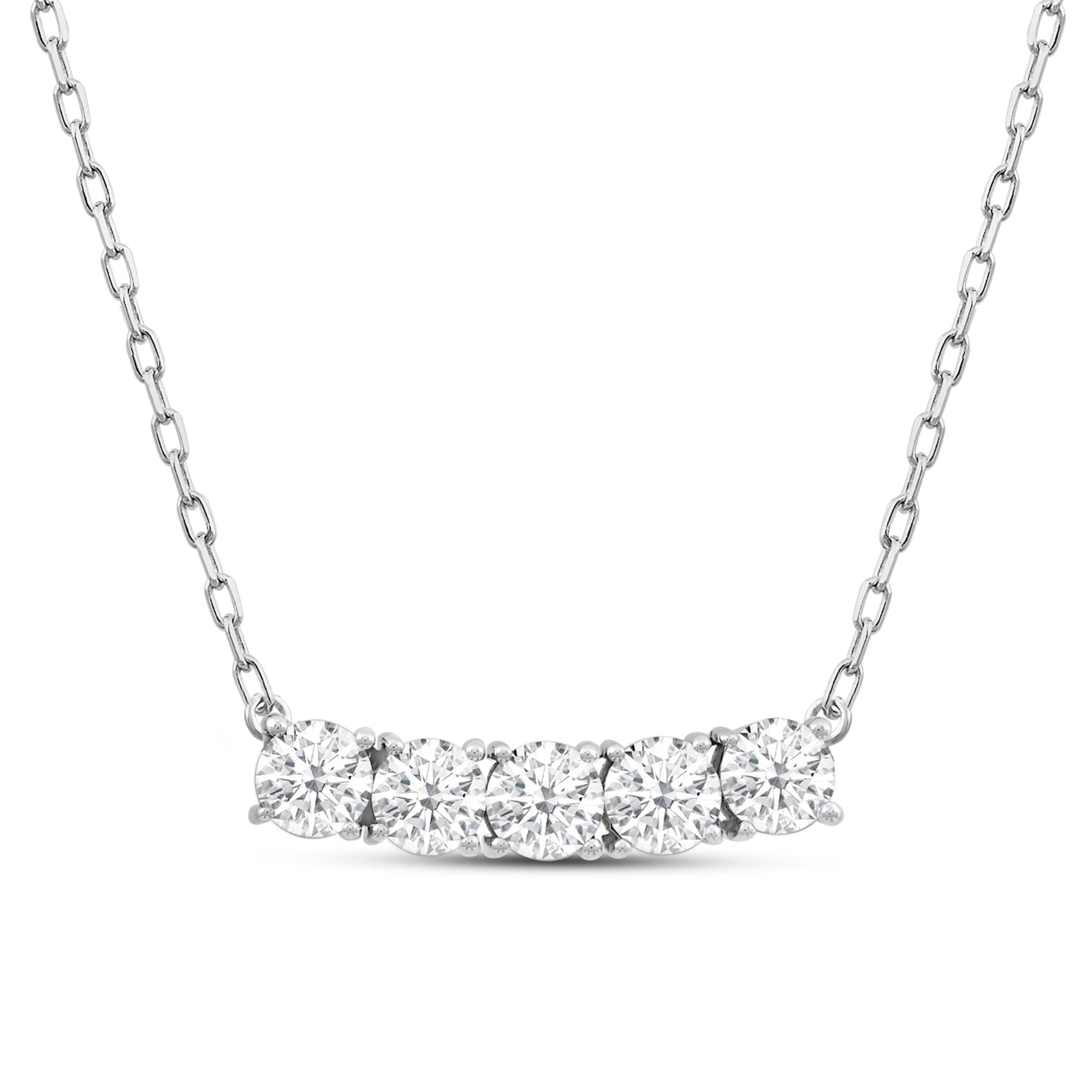 Dainty Five Stone Diamond Necklace - Main Image