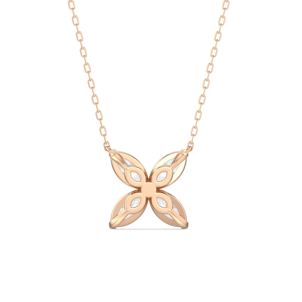 Wildflower Necklace with 18KT Rose Gold / Lab / 2 Cut Diamond in 14KT Rose Gold / Lab / 2 view 6
