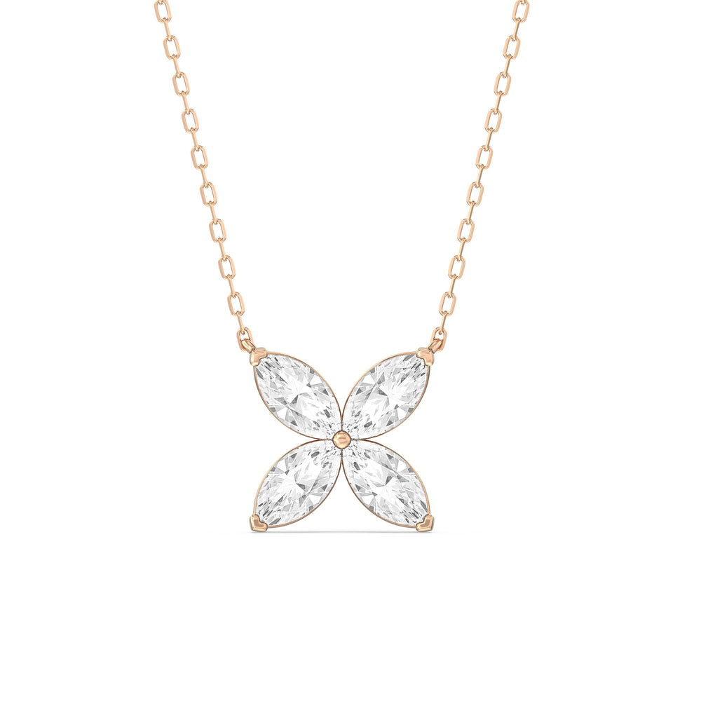 Wildflower Necklace with 18KT Rose Gold / Lab / 2 Cut Diamond in 14KT Rose Gold / Lab / 2 view 1
