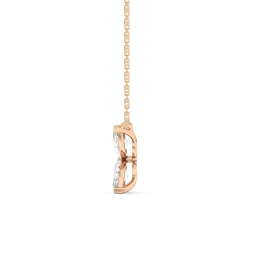 Wildflower Necklace with 18KT Rose Gold / Lab / 2 Cut Diamond in 14KT Rose Gold / Lab / 2 view 5

