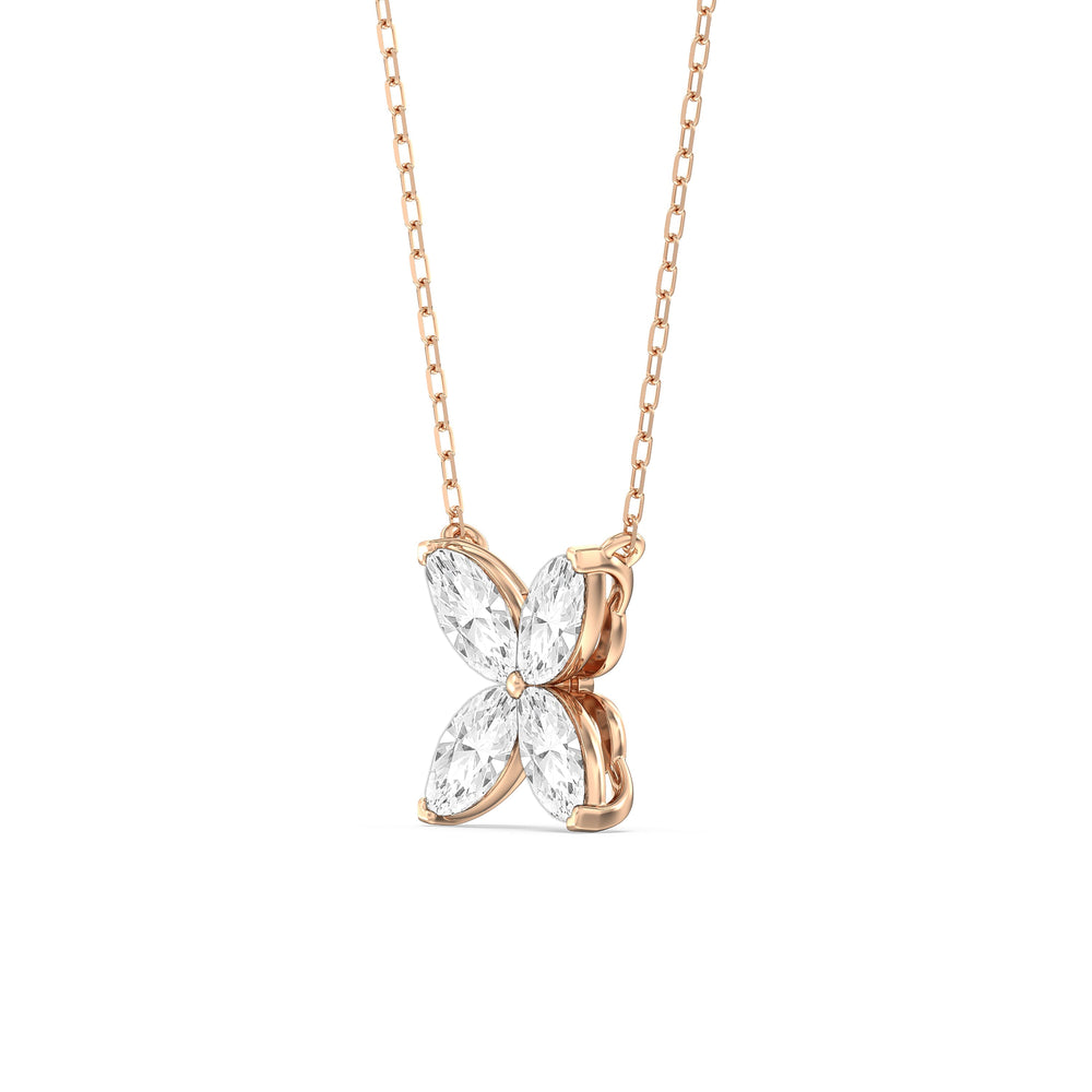 Wildflower Necklace with 18KT Rose Gold / Lab / 2 Cut Diamond in 14KT Rose Gold / Lab / 2 view 2
