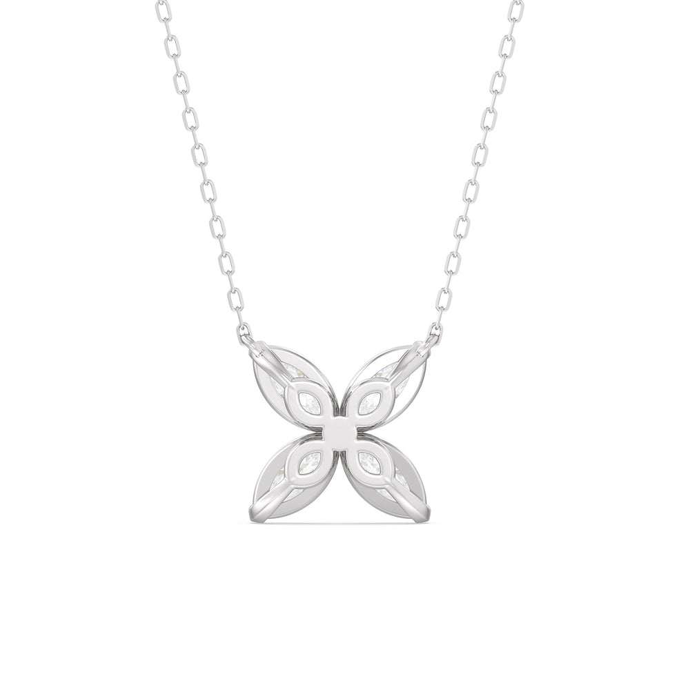 Wildflower Necklace with 18KT White Gold / Lab / 2 Cut Diamond in 14KT White Gold / Lab / 2 view 6
