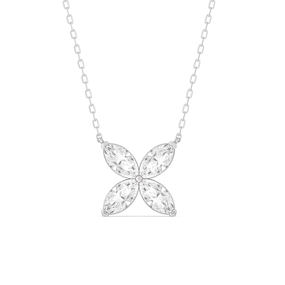 Wildflower Necklace with 18KT White Gold / Lab / 2 Cut Diamond in 14KT White Gold / Lab / 2 view 1
