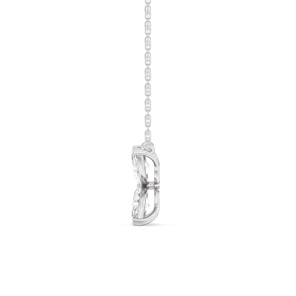 Wildflower Necklace with 18KT White Gold / Lab / 2 Cut Diamond in 14KT White Gold / Lab / 2 view 5
