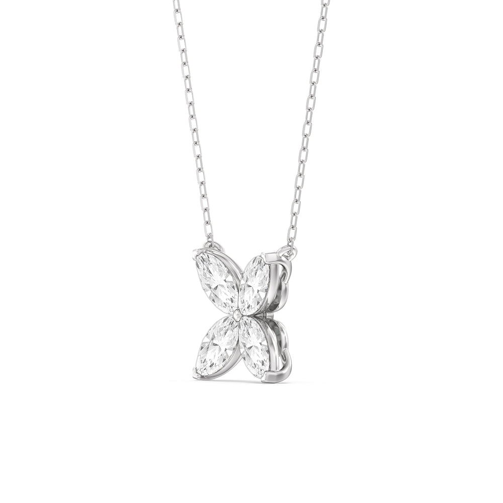 Wildflower Necklace with 18KT White Gold / Lab / 2 Cut Diamond in 14KT White Gold / Lab / 2 view 2
