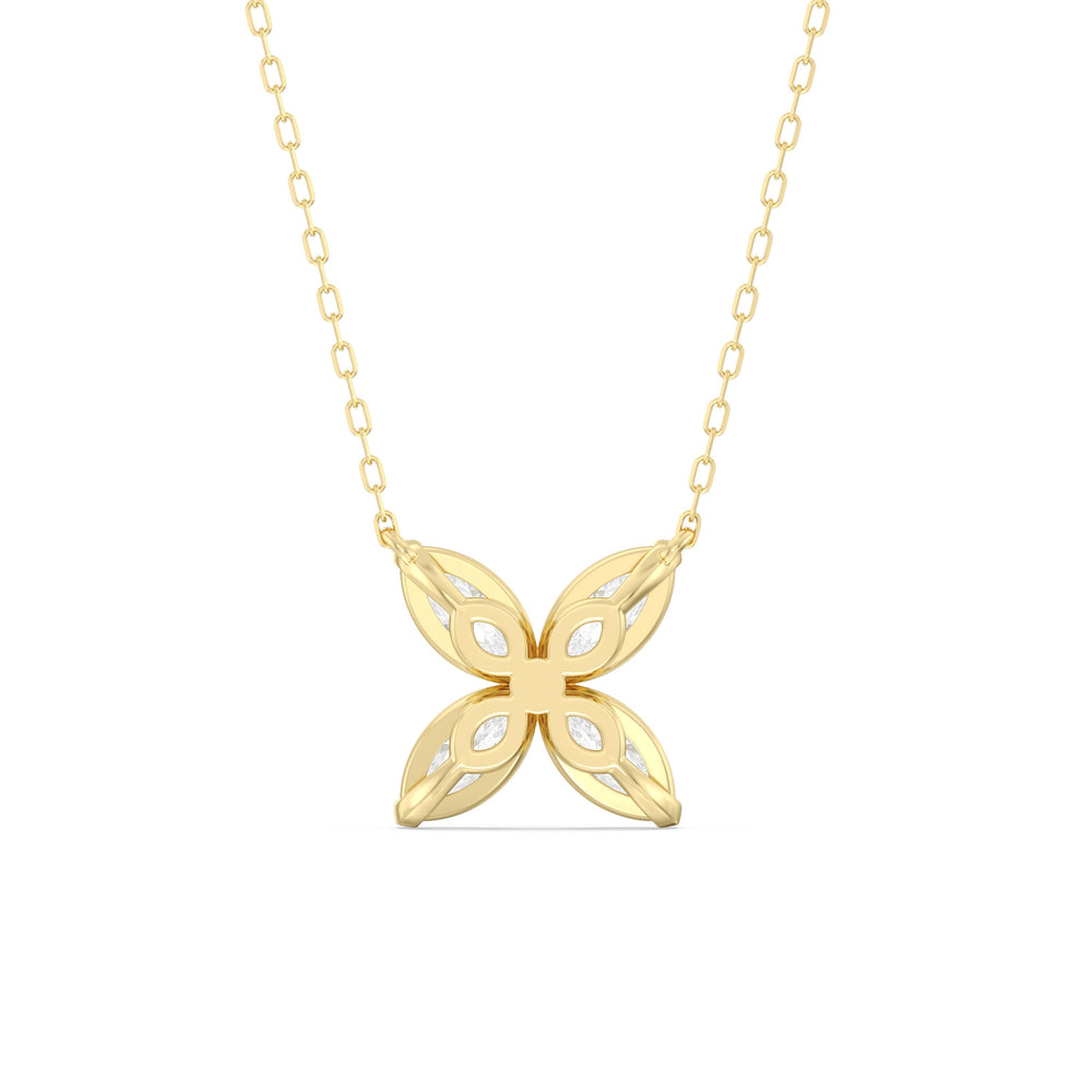 Wildflower Necklace with 18KT Yellow Gold / Lab / 2 Cut Diamond in 14KT Yellow Gold / Lab / 2 view 6
