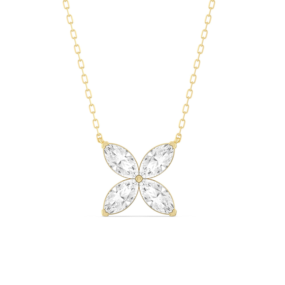 Wildflower Necklace with 18KT Yellow Gold / Lab / 2 Cut Diamond in 14KT Yellow Gold / Lab / 2 view 1
