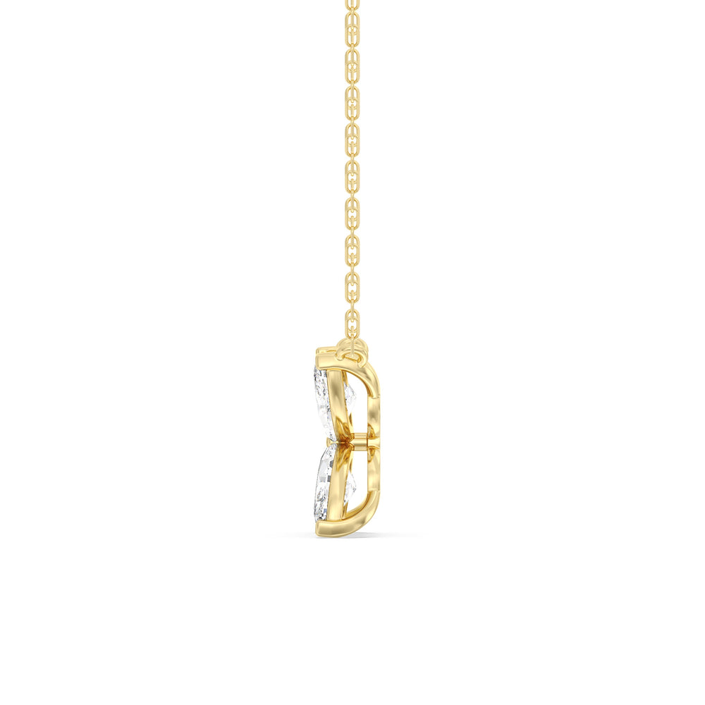 Wildflower Necklace with 18KT Yellow Gold / Lab / 2 Cut Diamond in 14KT Yellow Gold / Lab / 2 view 5
