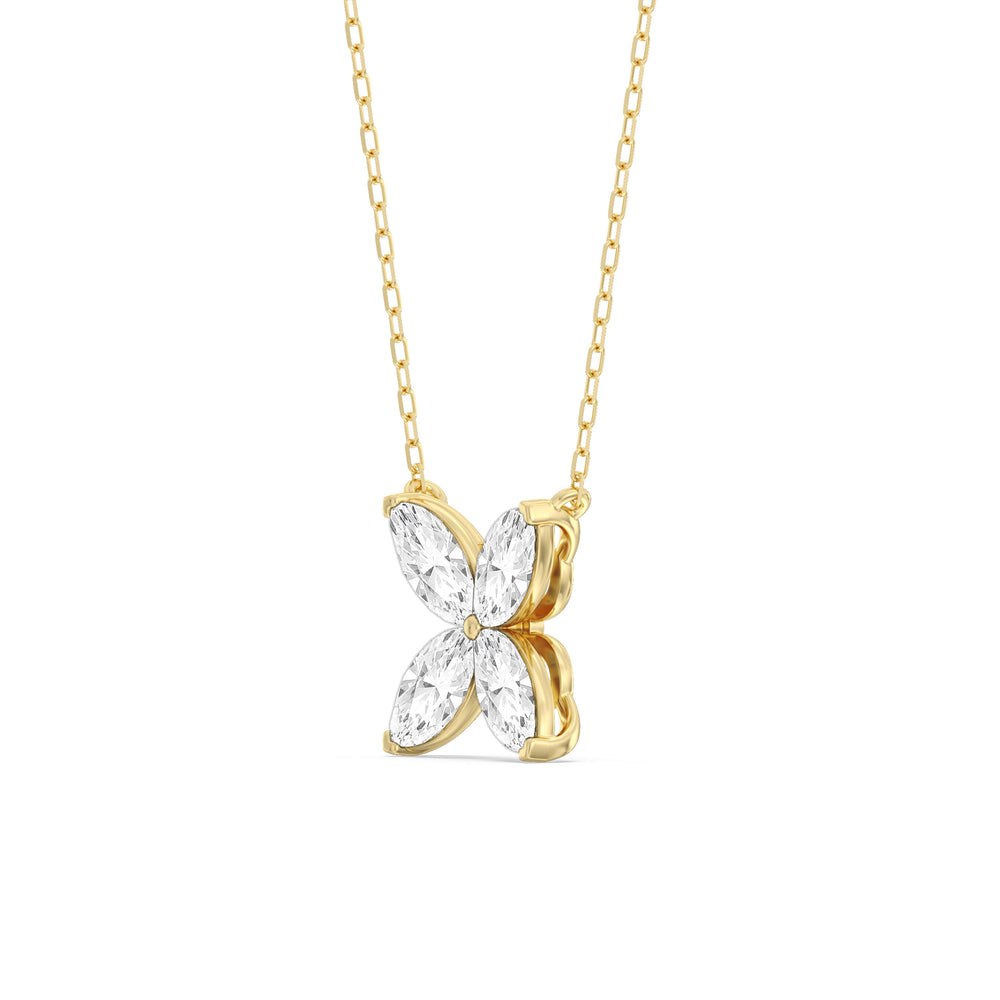 Wildflower Necklace with 18KT Yellow Gold / Lab / 2 Cut Diamond in 14KT Yellow Gold / Lab / 2 view 2
