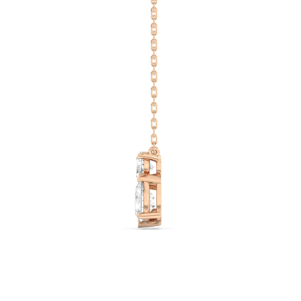 Mixed Shape Cluster Necklace with 18KT Rose Gold / Lab / 2 Cut Diamond in 14KT Rose Gold / Lab / 2 view 5
