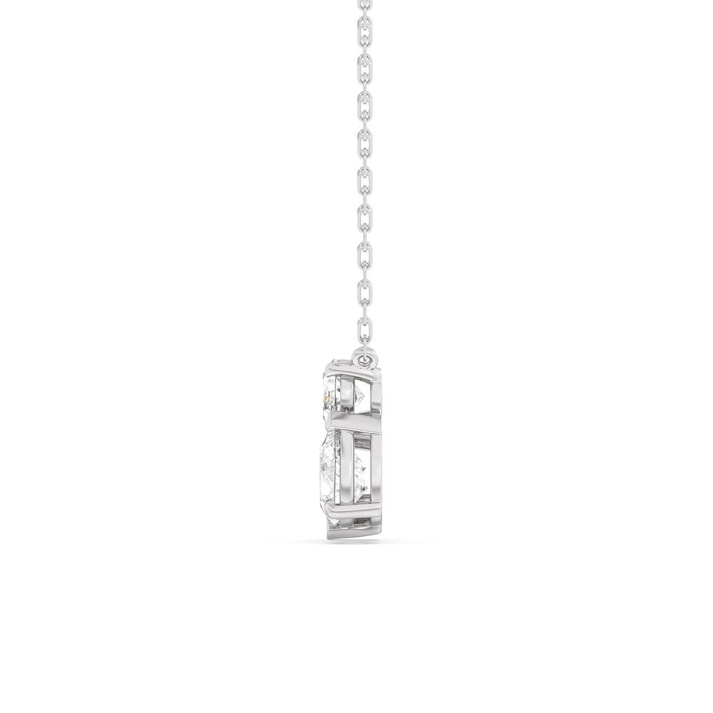 Mixed Shape Cluster Necklace with 18KT White Gold / Lab / 2 Cut Diamond in 14KT White Gold / Lab / 2 view 5

