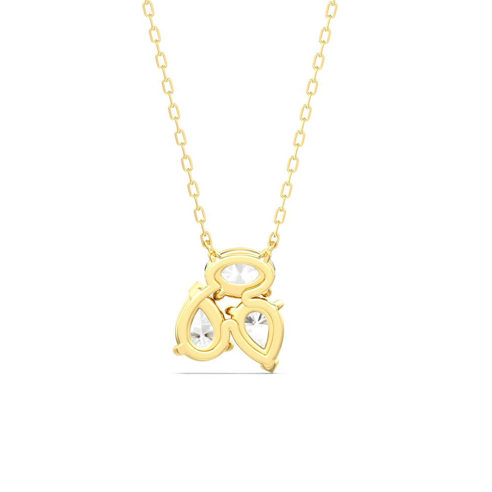 Mixed Shape Cluster Necklace with 18KT Yellow Gold / Lab / 2 Cut Diamond in 14KT Yellow Gold / Lab / 2 view 6
