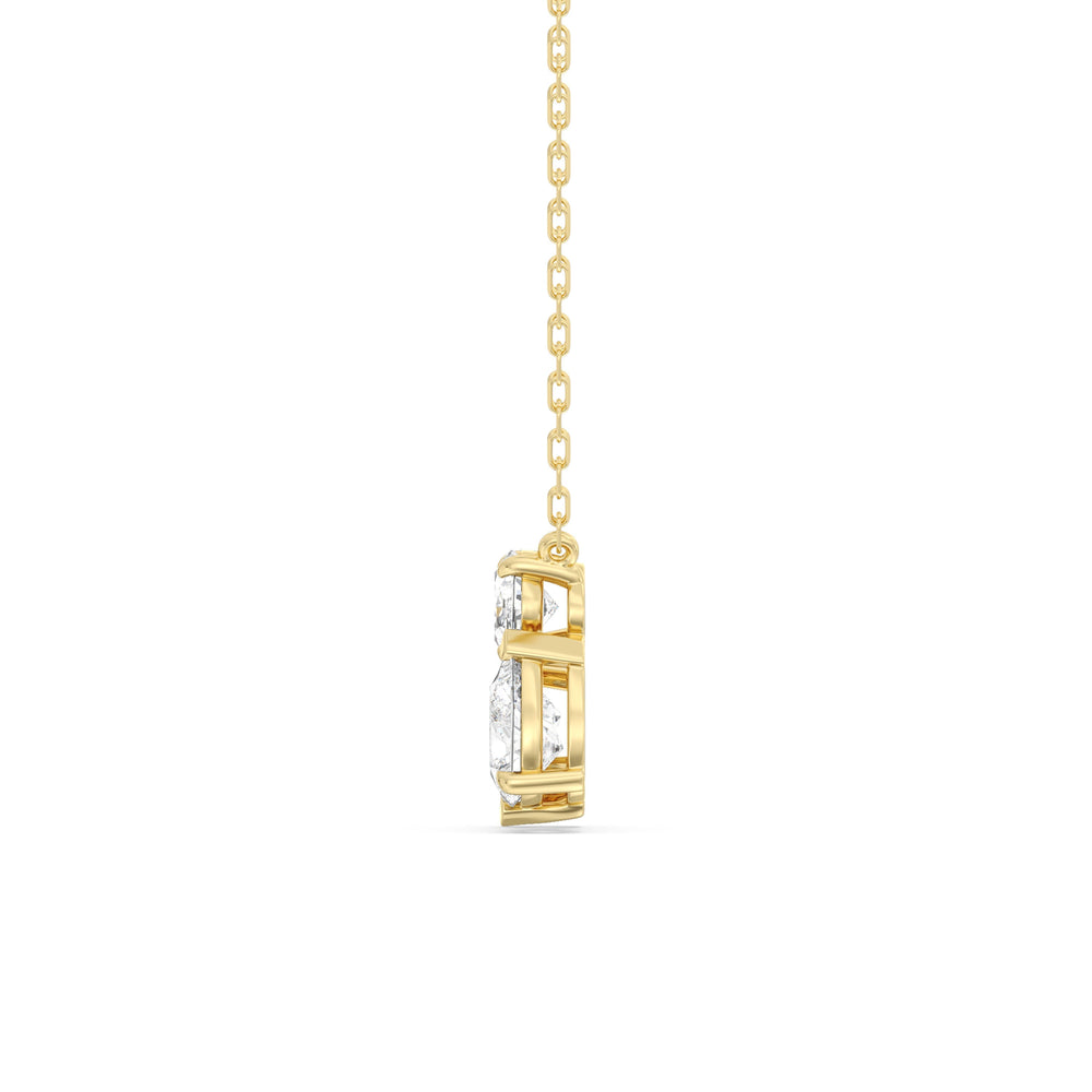 Mixed Shape Cluster Necklace with 18KT Yellow Gold / Lab / 2 Cut Diamond in 14KT Yellow Gold / Lab / 2 view 5
