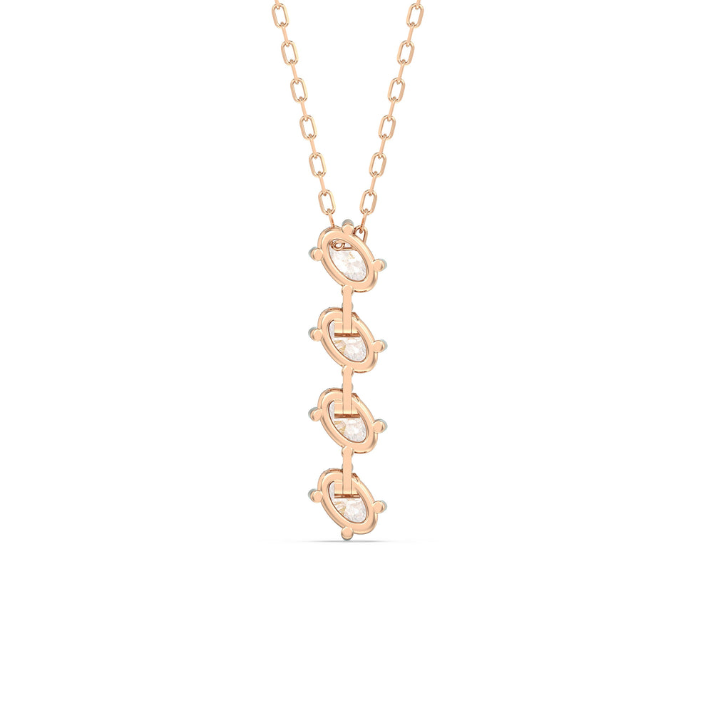Cascade Diamond Necklace with 18KT Rose Gold / Lab / 1 Cut Diamond in 14KT Rose Gold / Lab / 1 view 6
