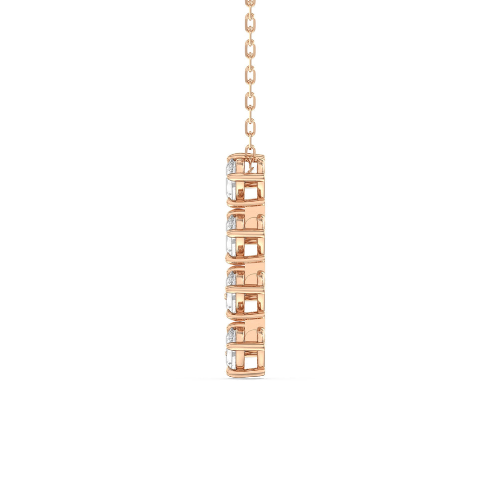 Cascade Diamond Necklace with 18KT Rose Gold / Lab / 1 Cut Diamond in 14KT Rose Gold / Lab / 1 view 5
